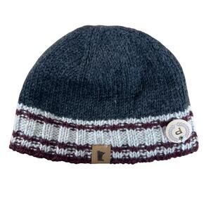 Laundromat Beanie Hat Mens One Size Gray Striped Lined Insulated Wool Canada